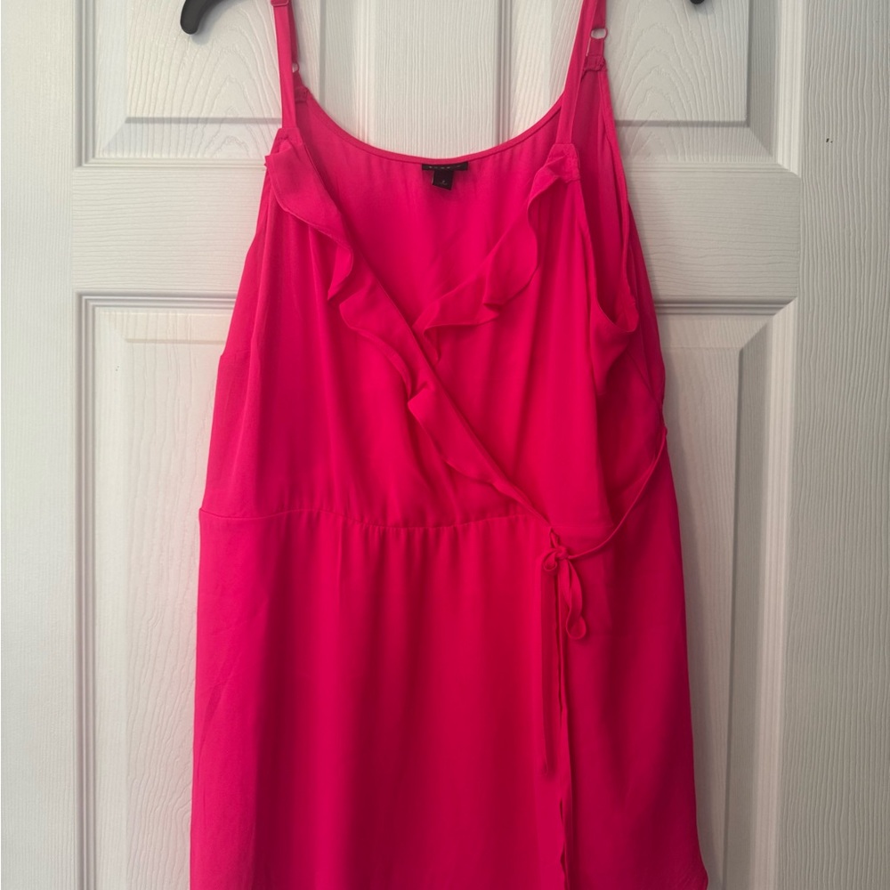 Women's Pink Ruffle Wrap Top